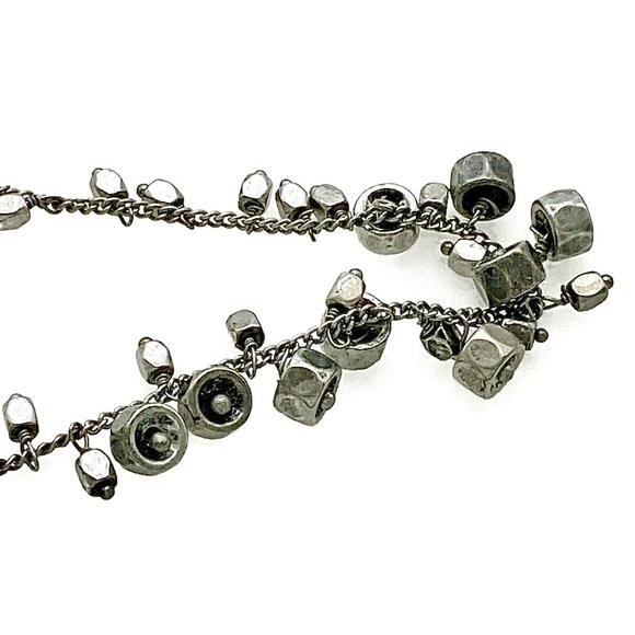 Fossil Silver Tone Hex Nuts Cluster Necklace - Picture 7 of 13
